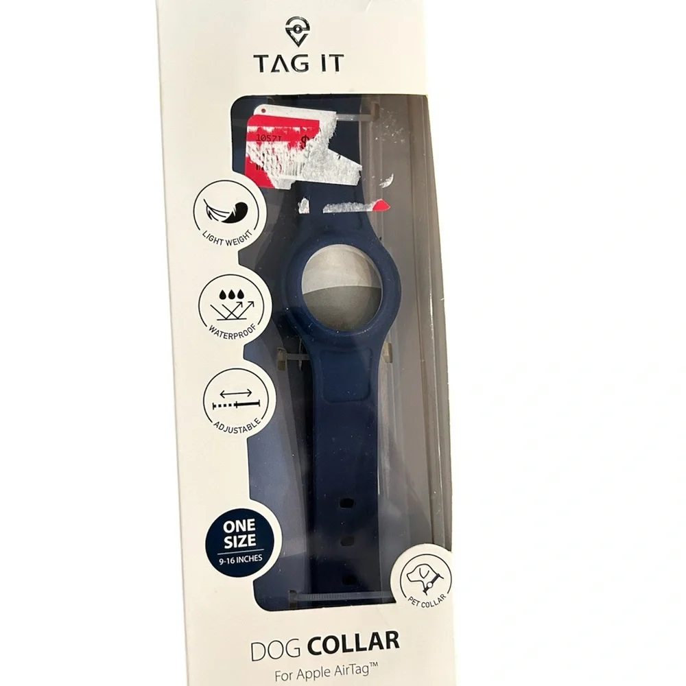 Navy Dog Collar for Apple AirTag